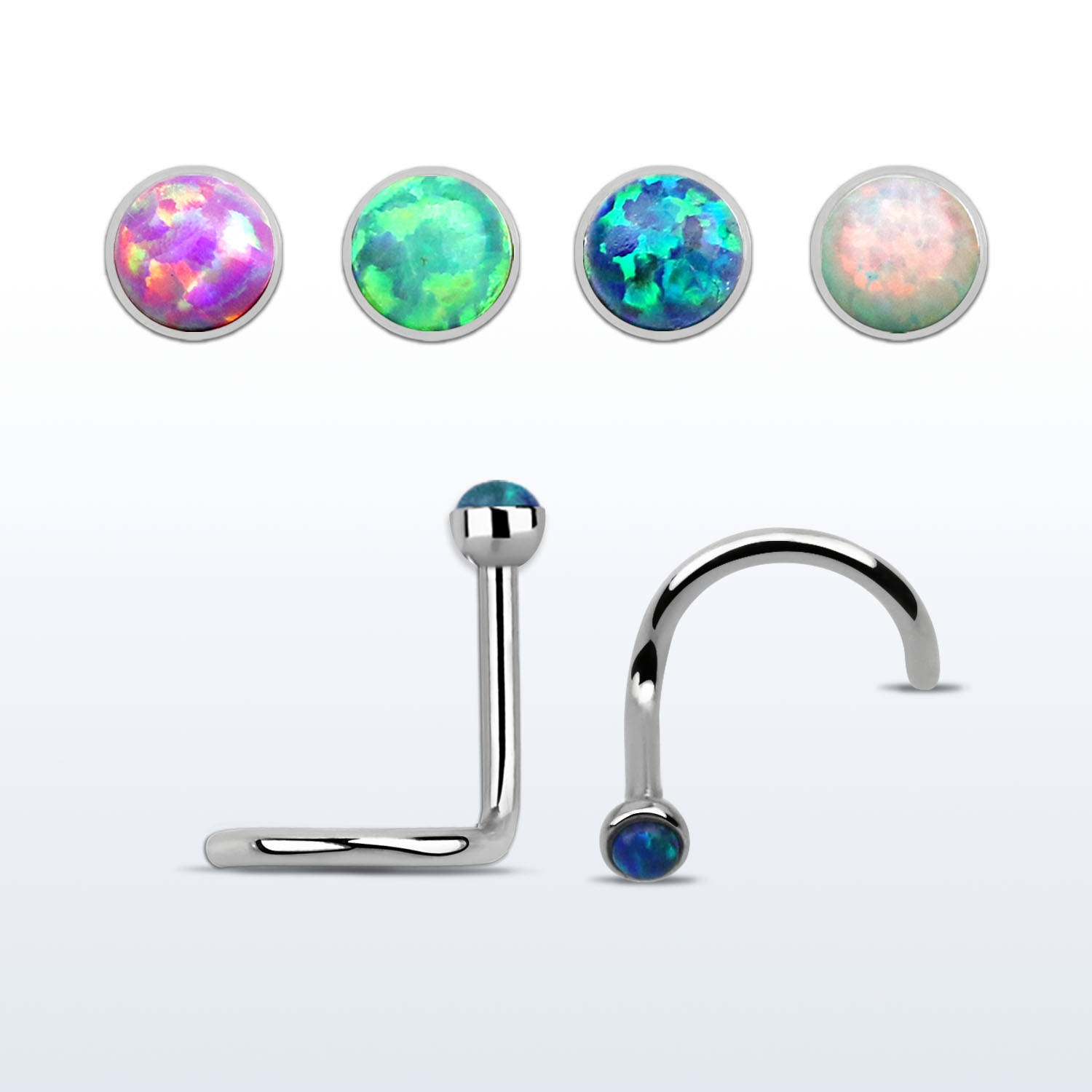 Piercing do nosu s kamínkem PNO00233