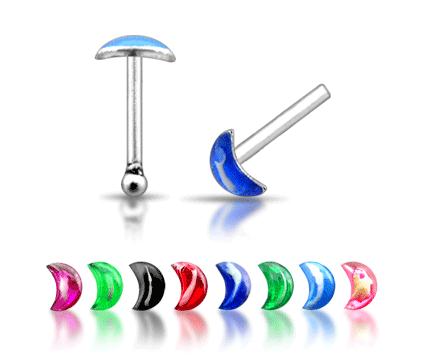 Piercing do nosu (stříbro 925/1000) - měsíček PNO00219