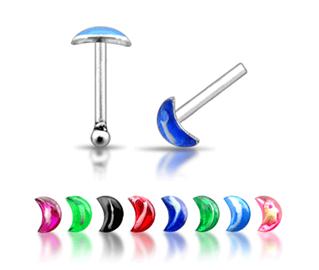 Piercing do nosu (stříbro 925/1000) - měsíček PNO00219 1