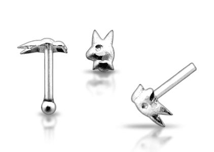 Piercing do nosu (stříbro 925/1000) - playboy PNO00199