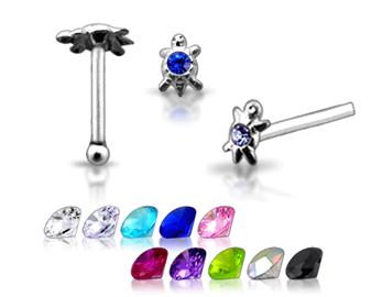Piercing do nosu (stříbro 925/1000) - želva PNO00203