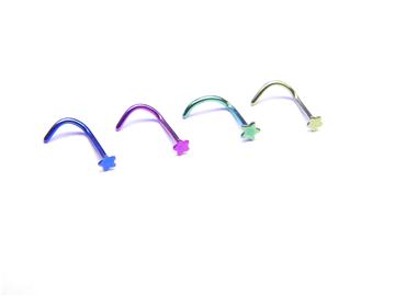 Piercing do nosu zahnutý s hvězdičkou PNO00042 1