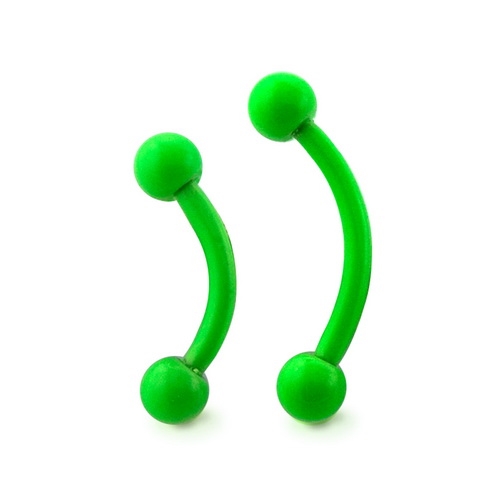 Piercing do obočí neonový s kuličkami POB00192