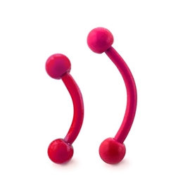 Piercing do obočí neonový s kuličkami POB00194 1