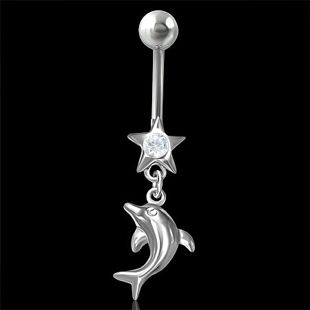 Piercing do pupíku - delfín PBV00555