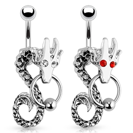 Piercing do pupíku - drak s kruhem PBP00224 1