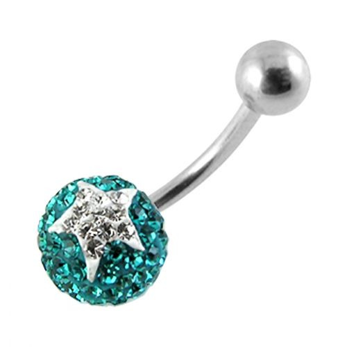 Piercing do pupíku - hvězda z kamínků PBSW00064