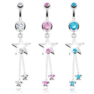 Piercing do pupíku - hvězdičky PBV00448