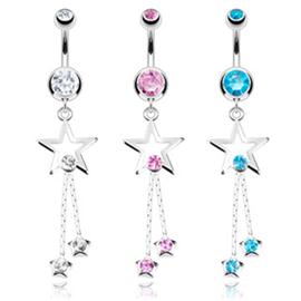 Piercing do pupíku - hvězdičky PBV00448 1