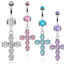 Piercing do pupíku - kříž PBV00014 1