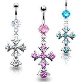 Piercing do pupíku - kříž PBV00487 1