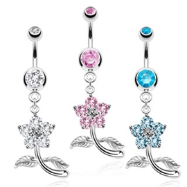 Piercing do pupíku - kytička PBV00006 1