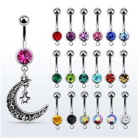 Piercing do pupíku měsíček, hvězdičky PBV00560 1