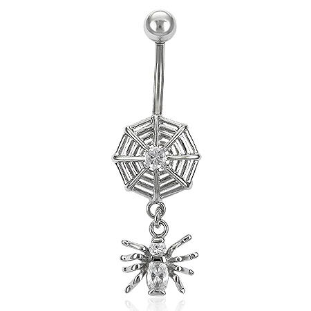 Piercing do pupíku - pavouk s pavučinou PBV00553