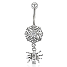Piercing do pupíku - pavouk s pavučinou PBV00553 1