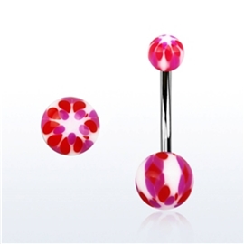 Piercing do pupíku s kuličkami - kytička PBK00177 1