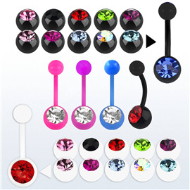 Piercing do pupíku s kuličkami PBK00188 1