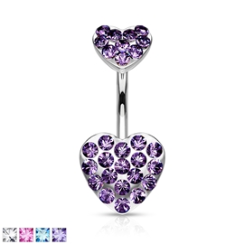 Piercing do pupíku - Srdíčko s kamínky PBP00296 1