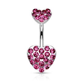 Piercing do pupíku - Srdíčko s kamínky PBP00296 3