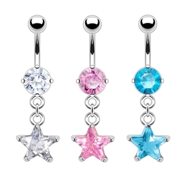 Piercing do pupíku - zavěšená hvězda PBV00435 1