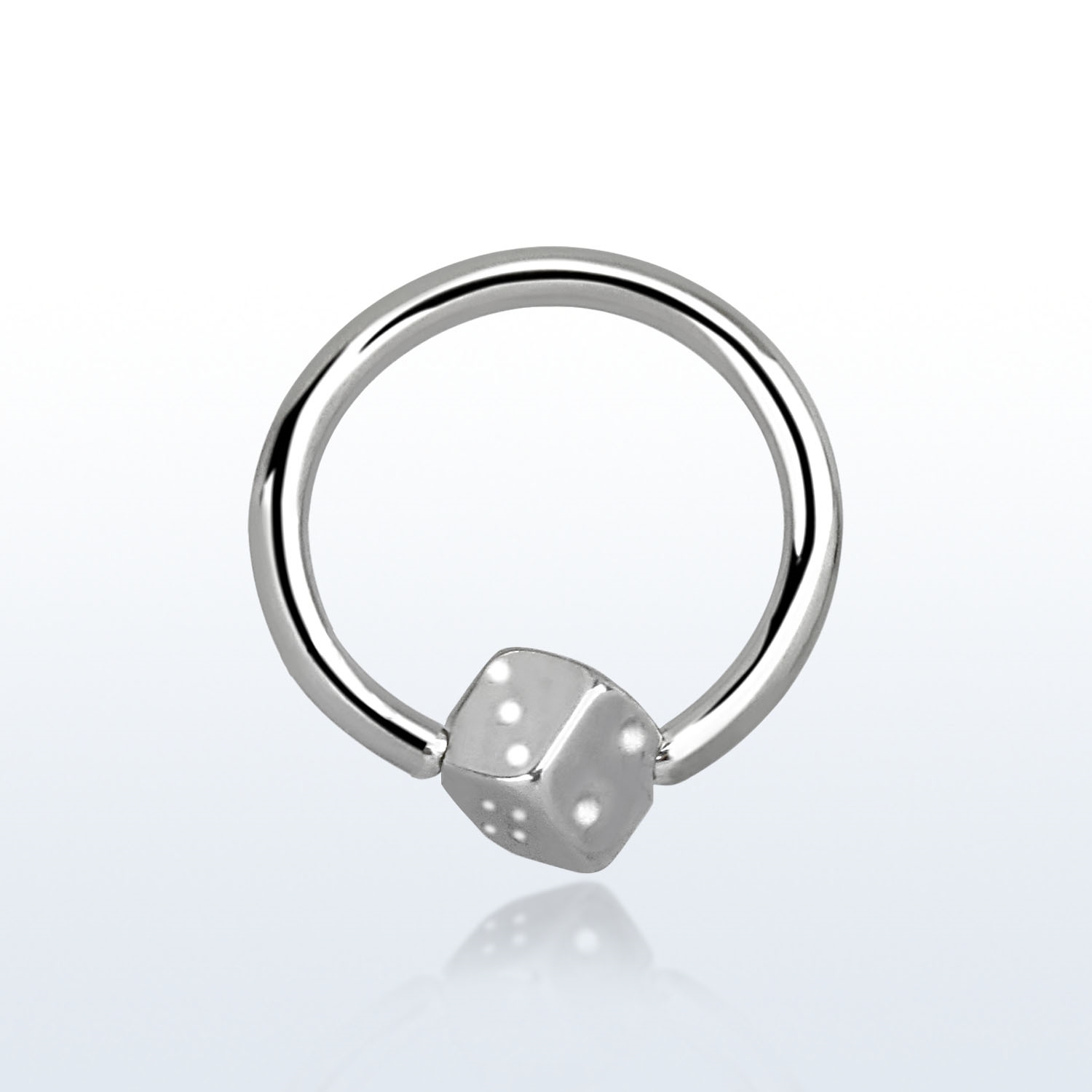 Piercing kroužek - hrací kostka PKR00107