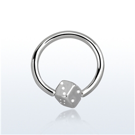 Piercing kroužek - hrací kostka PKR00107 1