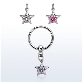 Piercing kroužek - hvězdička PKR00098 1