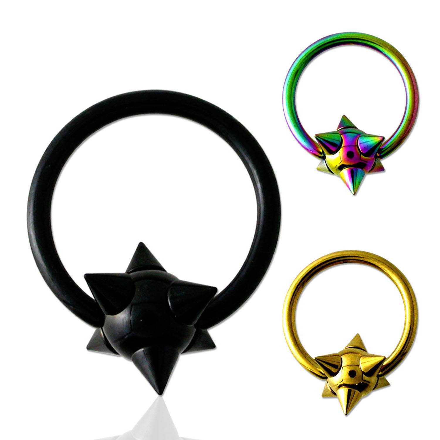 Piercing kroužek - koule s hroty PKR00106