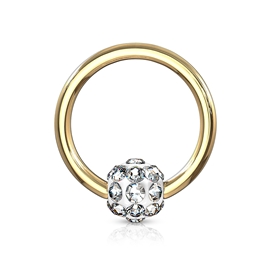 Piercing kroužek s kuličkou s krystaly PKR00105 2