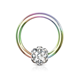 Piercing kroužek s kuličkou s krystaly PKR00105 3