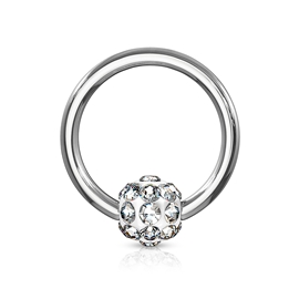 Piercing kroužek s kuličkou s krystaly PKR00105 4