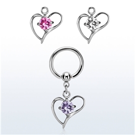 Piercing kroužek - srdíčko PKR00100 1