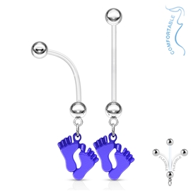 Piercing od pupíku těhotenský - dětská chodidla PBV00574 2