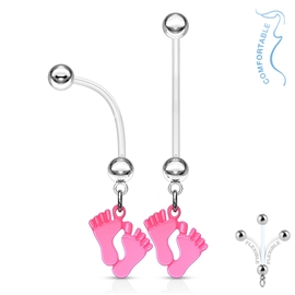 Piercing od pupíku těhotenský - dětská chodidla PBV00574 3