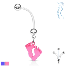 Piercing od pupíku těhotenský - dětská chodidla PBV00574 1