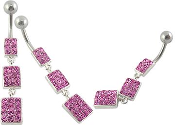 Piercing se stříbrnou kuličkou a příslušenstvím s krystaly PBSW00034 1