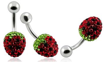 Piercing se stříbrnou kuličkou a příslušenstvím s krystaly PBSW00037 1