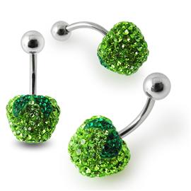 Piercing se stříbrnou kuličkou a příslušenstvím s krystaly PBSW00043 1