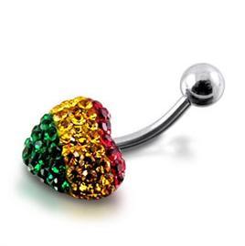 Piercing se stříbrnou kuličkou a srdíčkem s krystaly PBSW00048 1