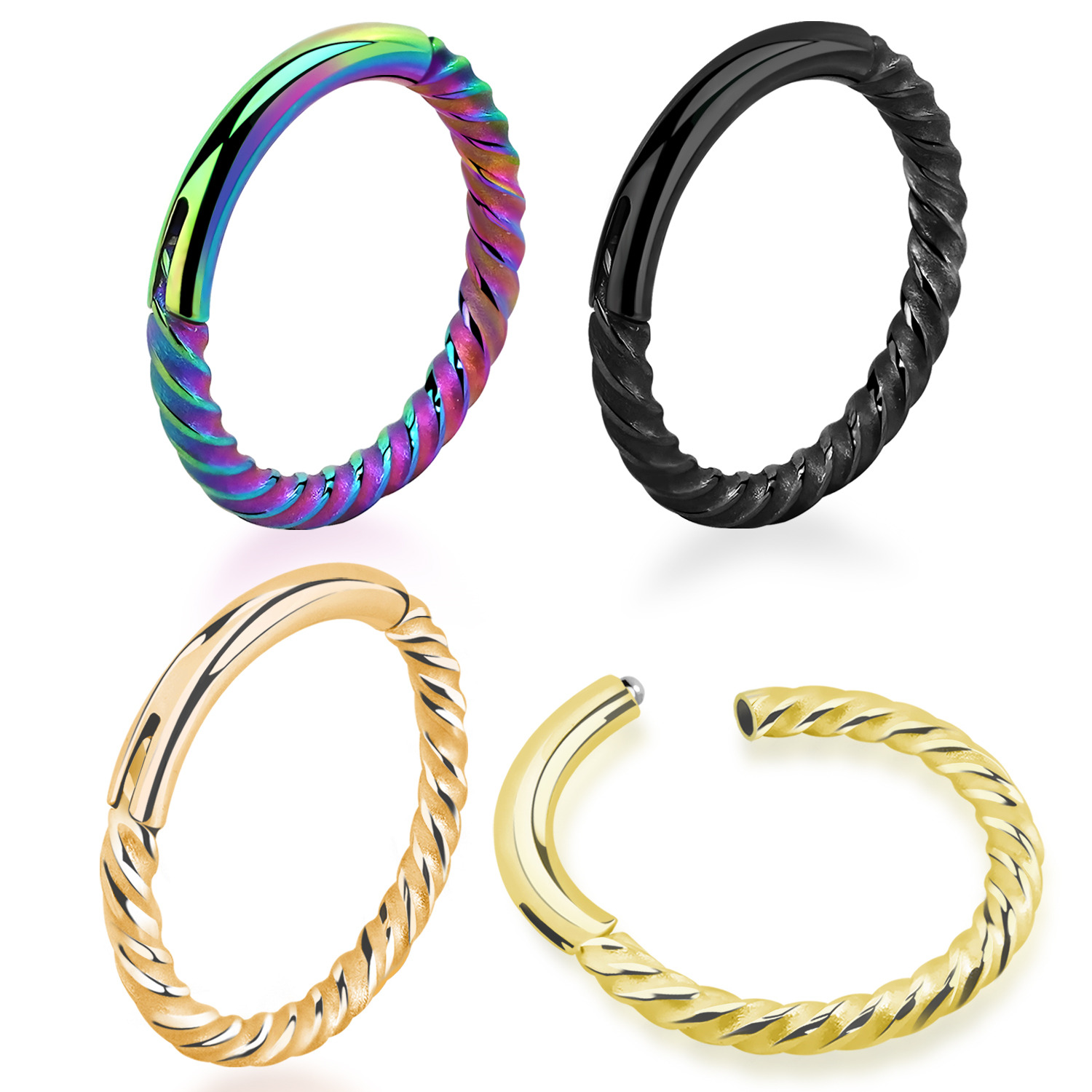 Piercing spirálovitý kroužek PKR00151