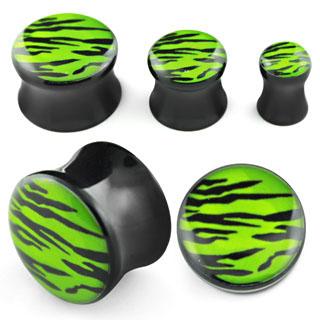 Plug do ucha - zelený tygr PTP00116