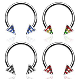 Podkova s hroty s barevnými pruhy PPO00054 1