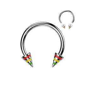 Podkova s hroty s barevnými pruhy PPO00054 3