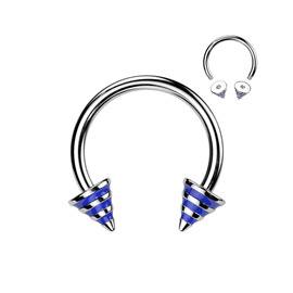 Podkova s hroty s barevnými pruhy PPO00054 9