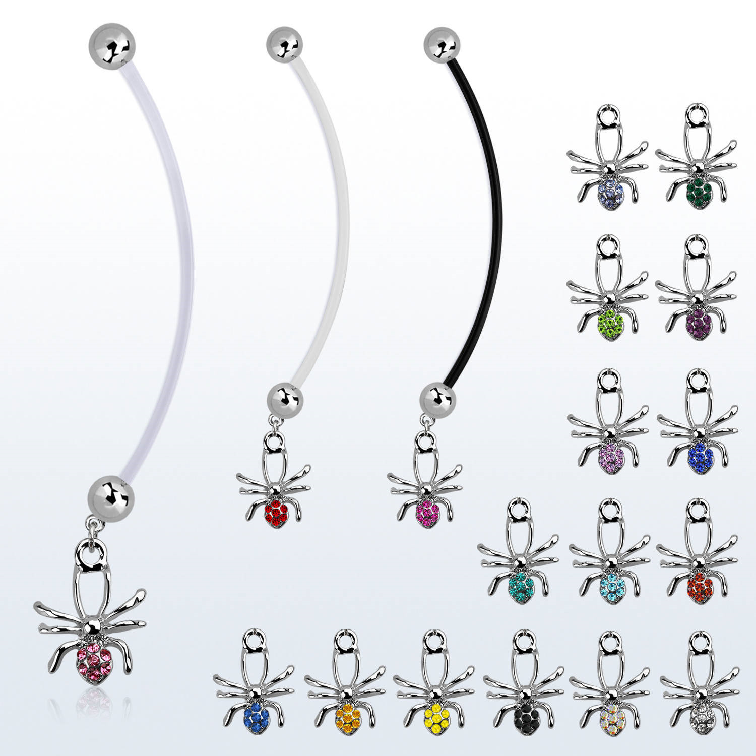 Těhotenský piercing do pupíku - pavouček PBV00579