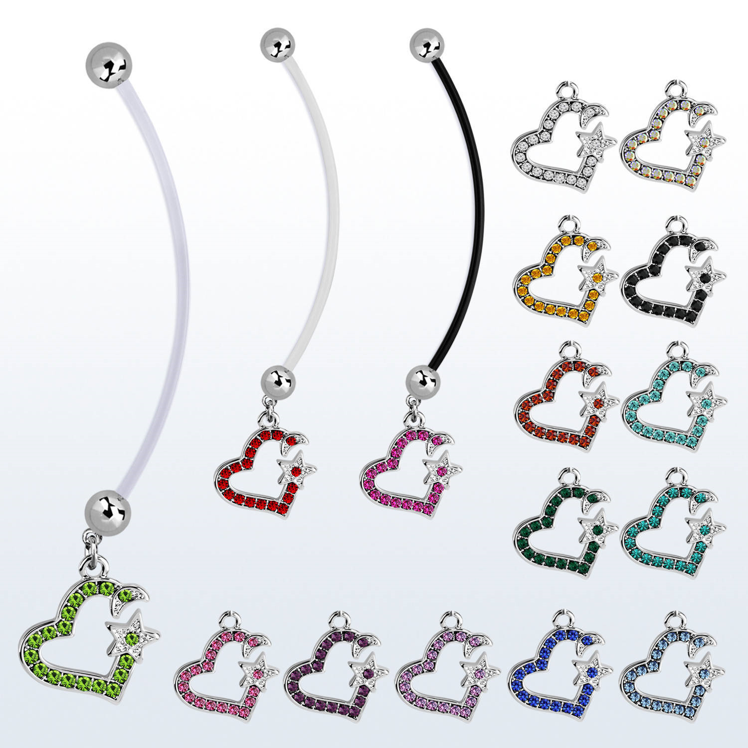 Těhotenský piercing do pupíku - srdíčko PBV00580